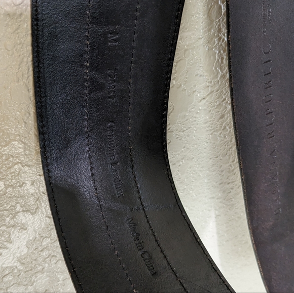 Thick black and silver belt and warm brown belt with interesting buckles - Picture 5 of 5